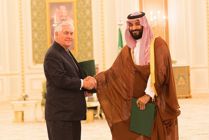 Rex Tillerson and Mohammad bin Salman Al Saud
