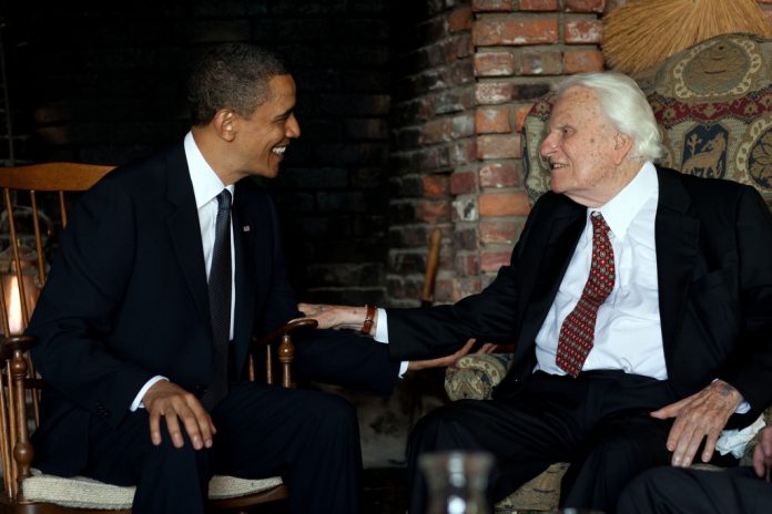 Billy Graham with Obama