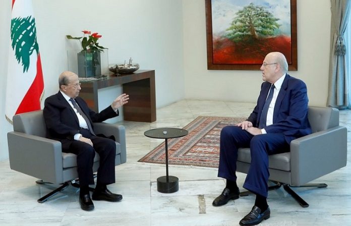 Lebanon's PM briefts President Aoun on latest contact with IMF